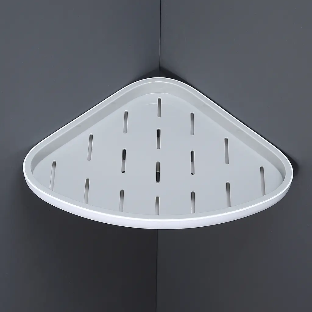 Полиця кутова МВМ My Home BP-26 клейка біла з сірим (BP-26 WHITE/GRAY) - фото 2