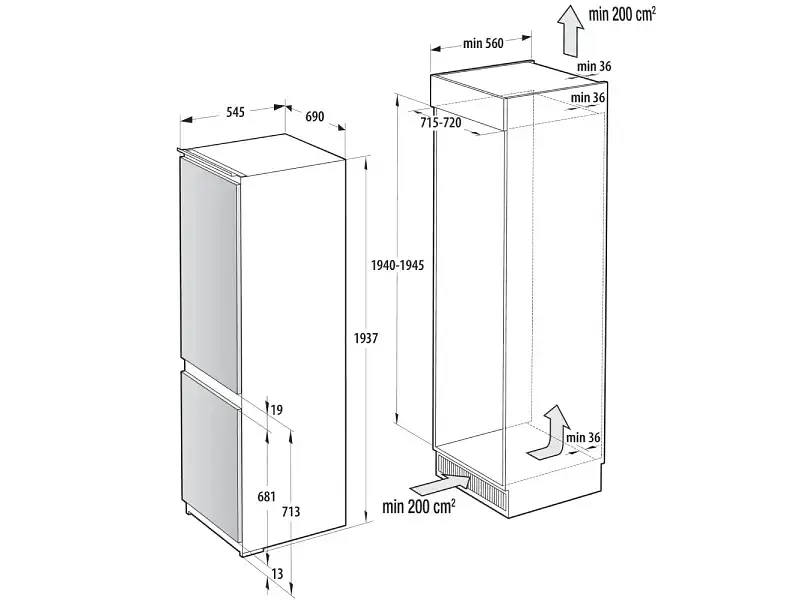 Холодильник з морозильною камерою Gorenje NRKI619D61WFE - фото 12