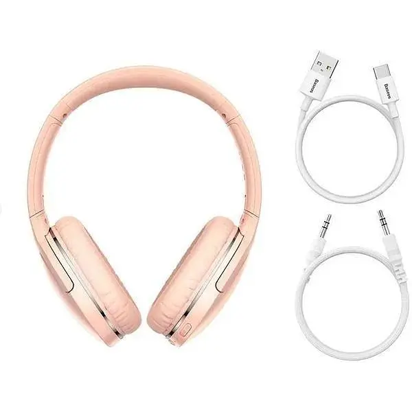 Наушники беспроводные полноразмерные Baseus Encok Wireless headphone D02 Pro розовые - фото 5