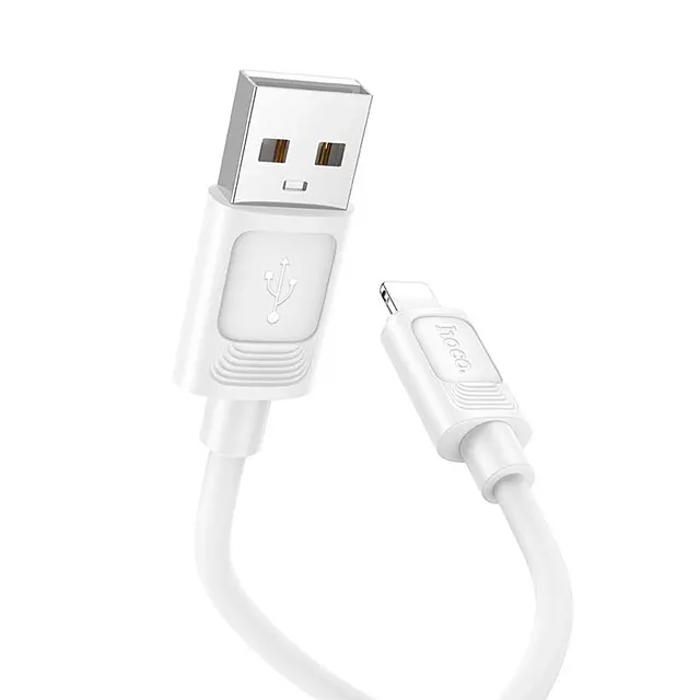 Кабель для заряджання Hoco X122 силіконовий кабель Benefit USB-A x Lightning 1 метр Білий - фото 3