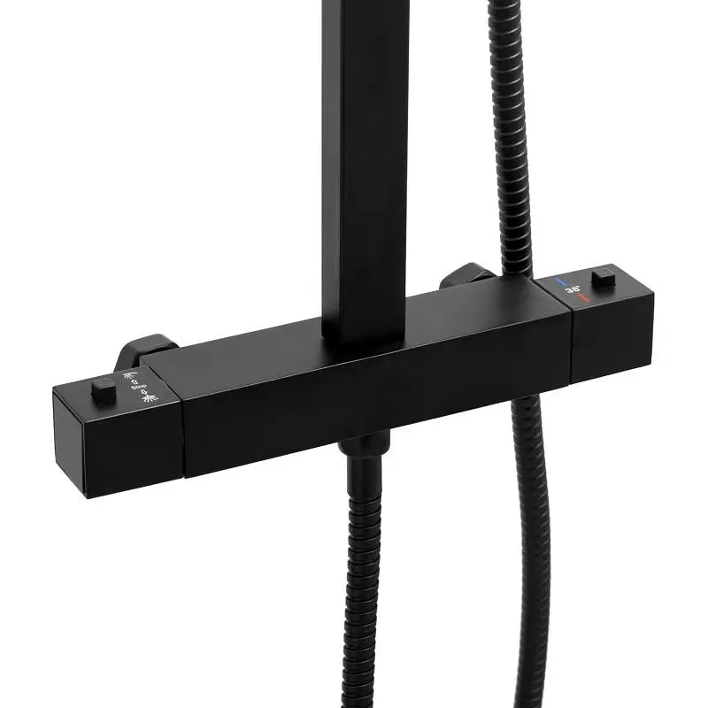 Душова система Yoka Gira 25 Black з термостатом BP.GIRA-THERM-25-BLK, Чорний матовий - фото 8
