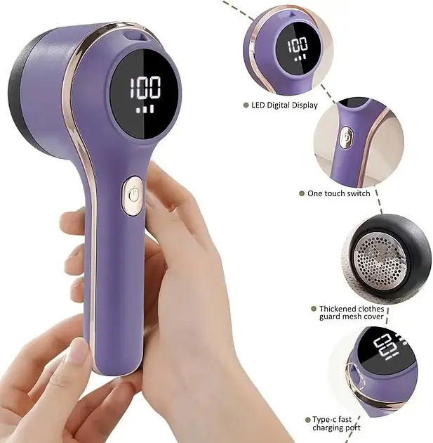 Машинка для стрижки катышек UKC Hair Ball Trimmer BB-002 аккумуляторная для одежды фиолетовая 5 Вт - фото 3