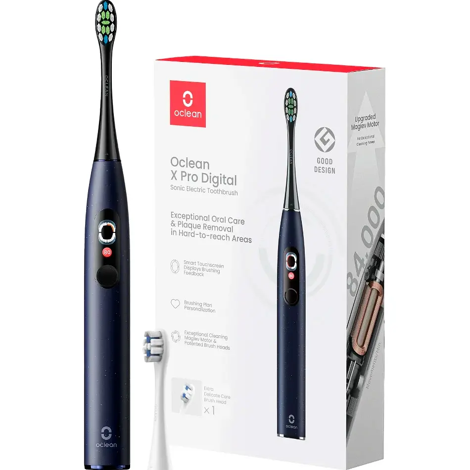 Електрична зубна щітка Oclean X Pro Digital Electric Toothbrush Glamour Dark Blue [100973] - фото 4