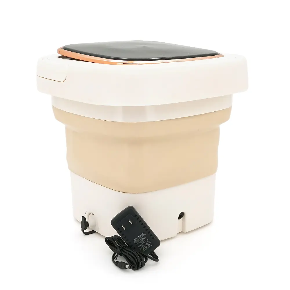 Пральна машина H576 MINI B, складана, 9л, 12В, 25Вт, 1.2кг, LED-індикатор, електронне керування, 29,5*29,5(14.5)мм, пластик, бежевий - фото 4