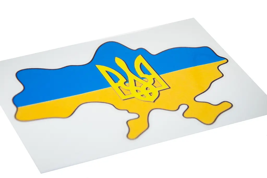 Наклейка на скло авто Україна синьо-жовта 11х15 см - фото 5