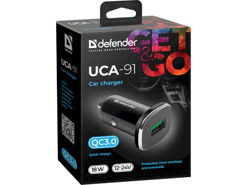 Автомобільний зарядний пристрій Defender UCA-91 USB QC3.0 18 W (83830) - фото 2