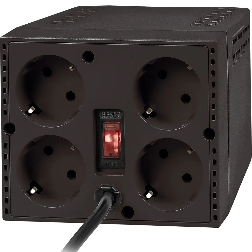 Стабілізатор напруги Defender AVR Premium 1500 600 Вт, 4 розетки, чорний - фото 3