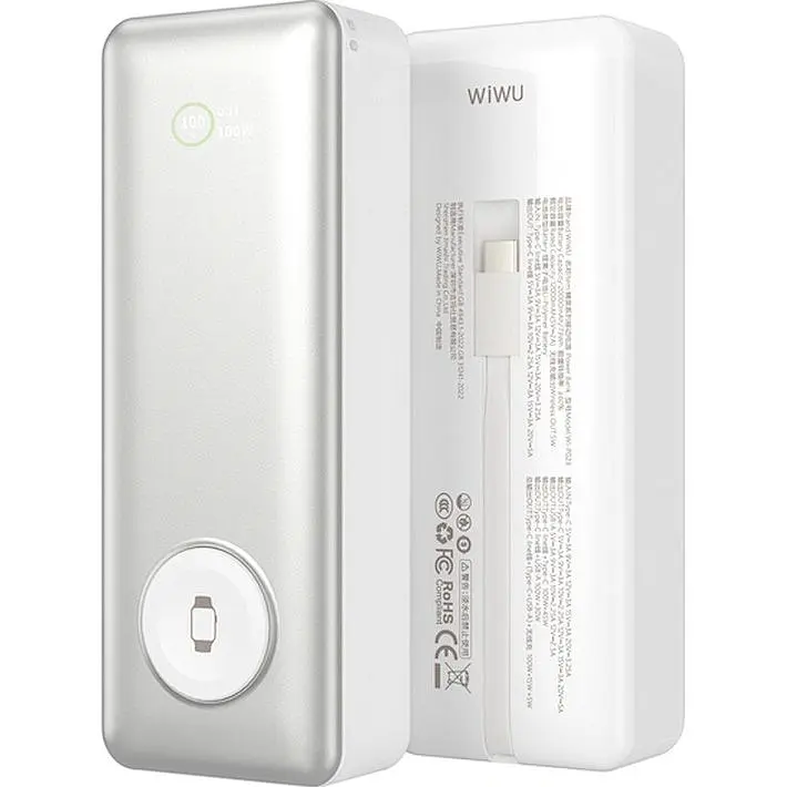 Зовнішній акумулятор WiWU Elite Wi-P023 20000mAh 145W Silver [154693] - фото 2