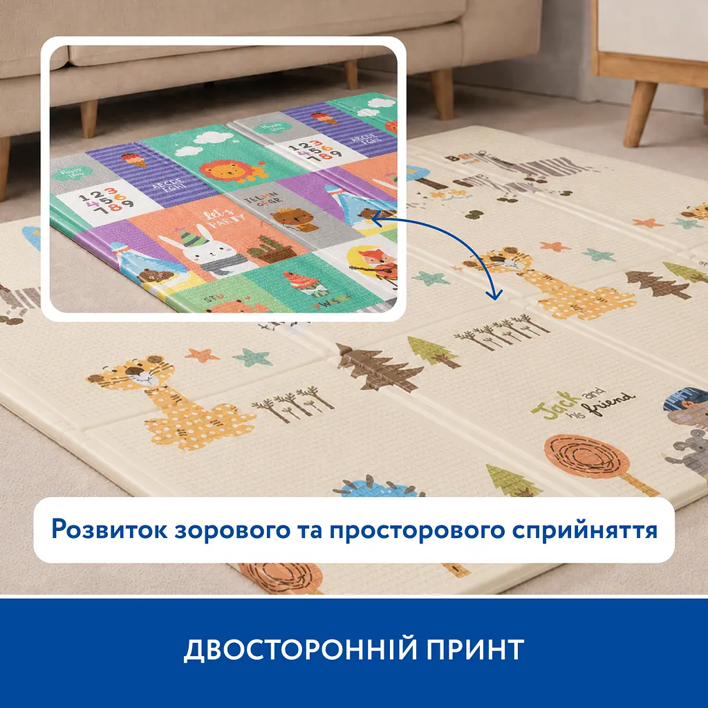Великий двосторонній термокилимок Piccolino Дивовижні історії 180х200х1.5 см (26000065) - фото 5