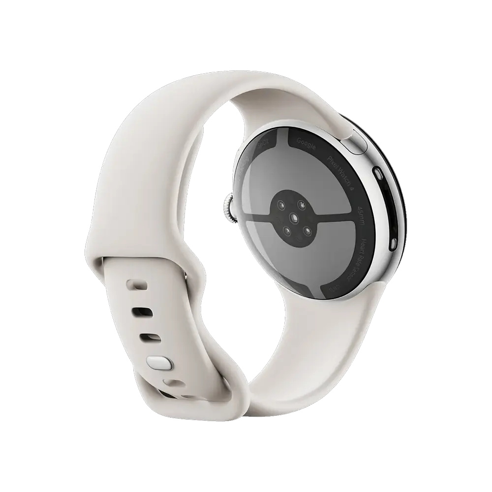 Google Pixel Watch 4 45mm Wi-Fi Polished Silver Aluminum case / Porcelain Active Band - фото 2
