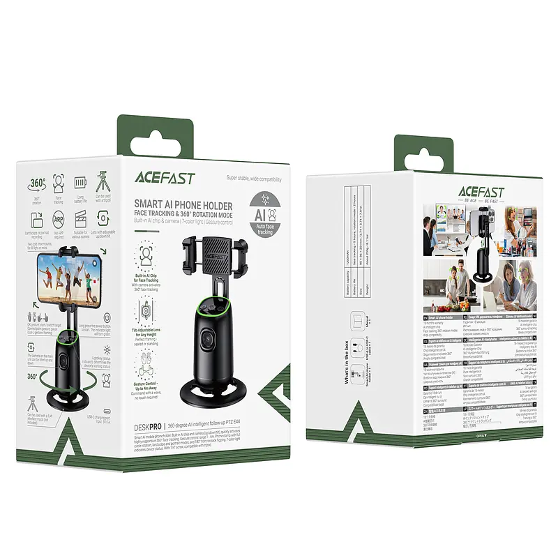 Смарт-штатив ACEFAST E44 360-degree AI intelligent follow-up PTZ Black (6974316286356) - фото 2
