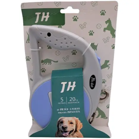 Повідець-рулетка TH Pet Dog для собак вагою до 20 кг сіро-фіолетовий 5 м