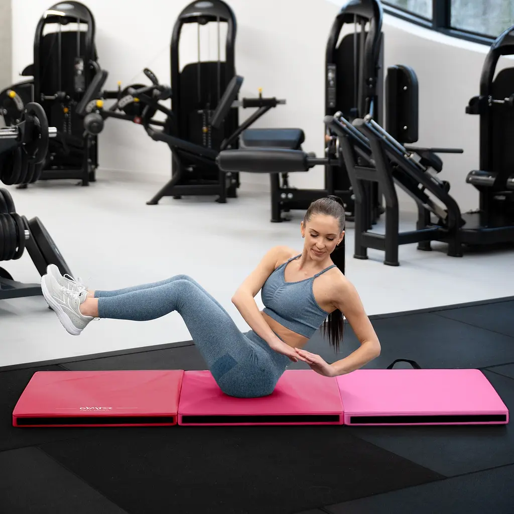 Мат гимнастический жесткий Gymtek 5см светло-розовый - фото 7