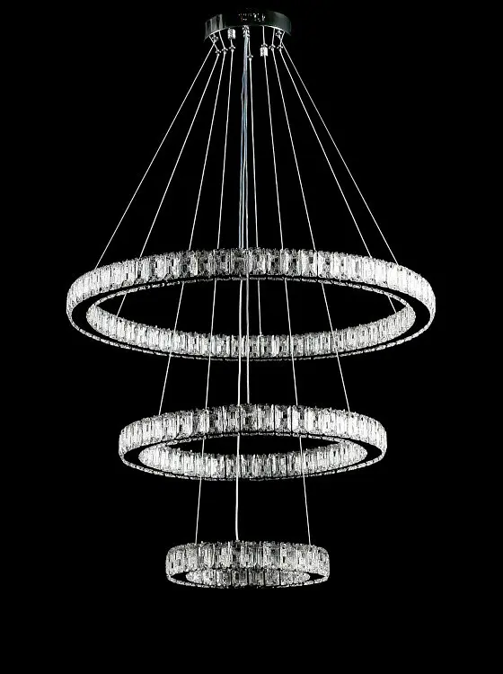 Світлодіодна люстра Splendid Ray L50603/70+50+30/3 LED з кришталем, хром, 160 Вт, з пультом і димером - фото 3