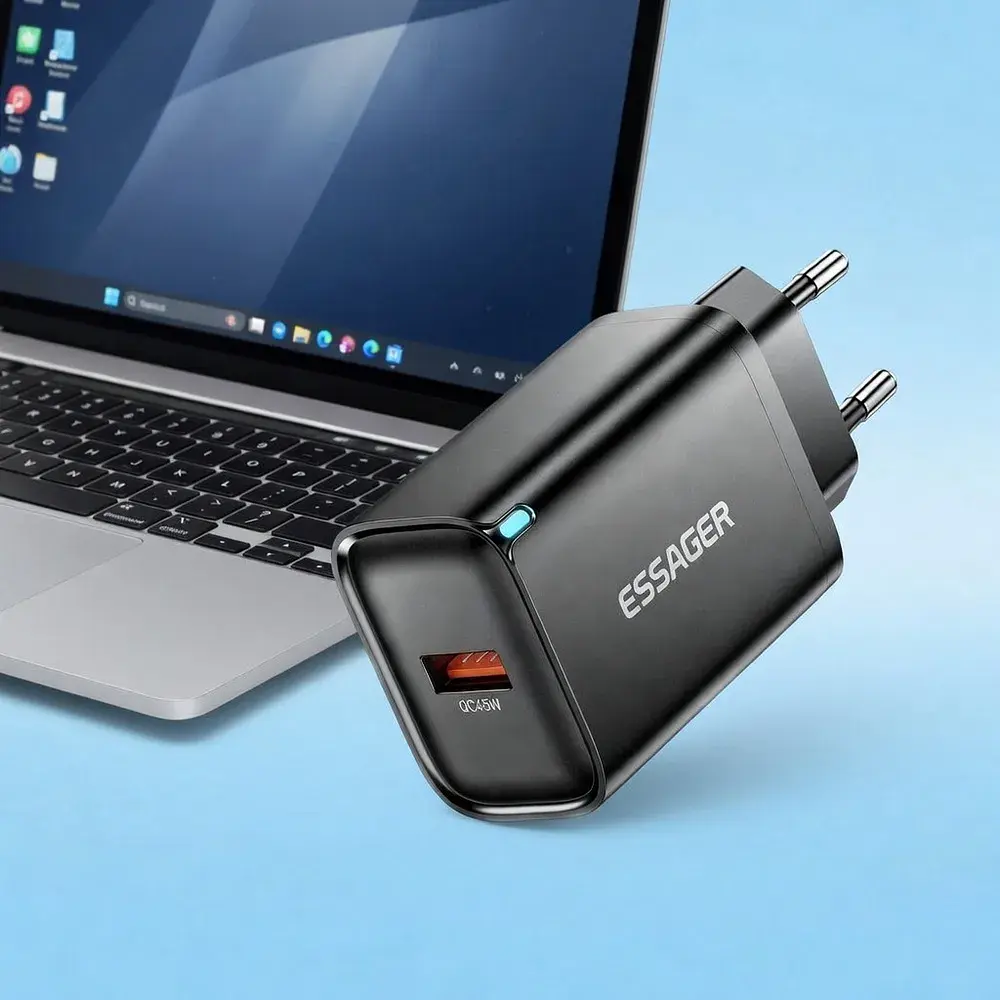 Зарядний пристрій Essager USB-A QC3.0 45W black (ECT45W-RPB01-Z) - фото 6