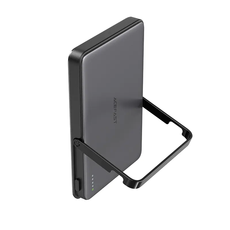Зовнішній акумулятор Acefast M16-5000 PD18W ultra-thin magnetic wireless charging power bank with stand Black (6974316283997) - фото 6
