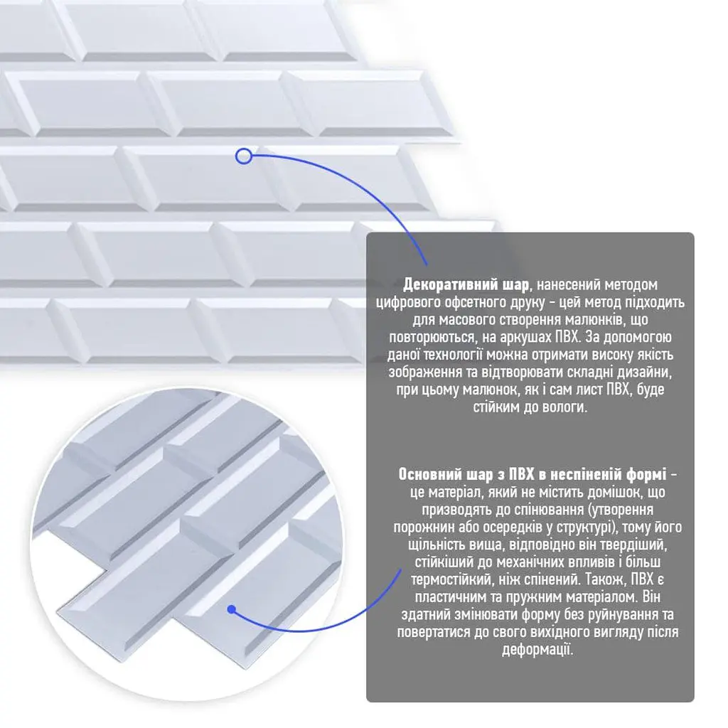Декоративная ПВХ панель Sticker Wall 960х480х4мм Белый клинкерный кирпич SW-00001431 - фото 2