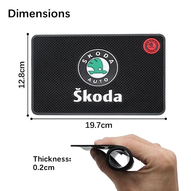 Антискользящий коврик торпеди з логотипом Skoda - фото 2