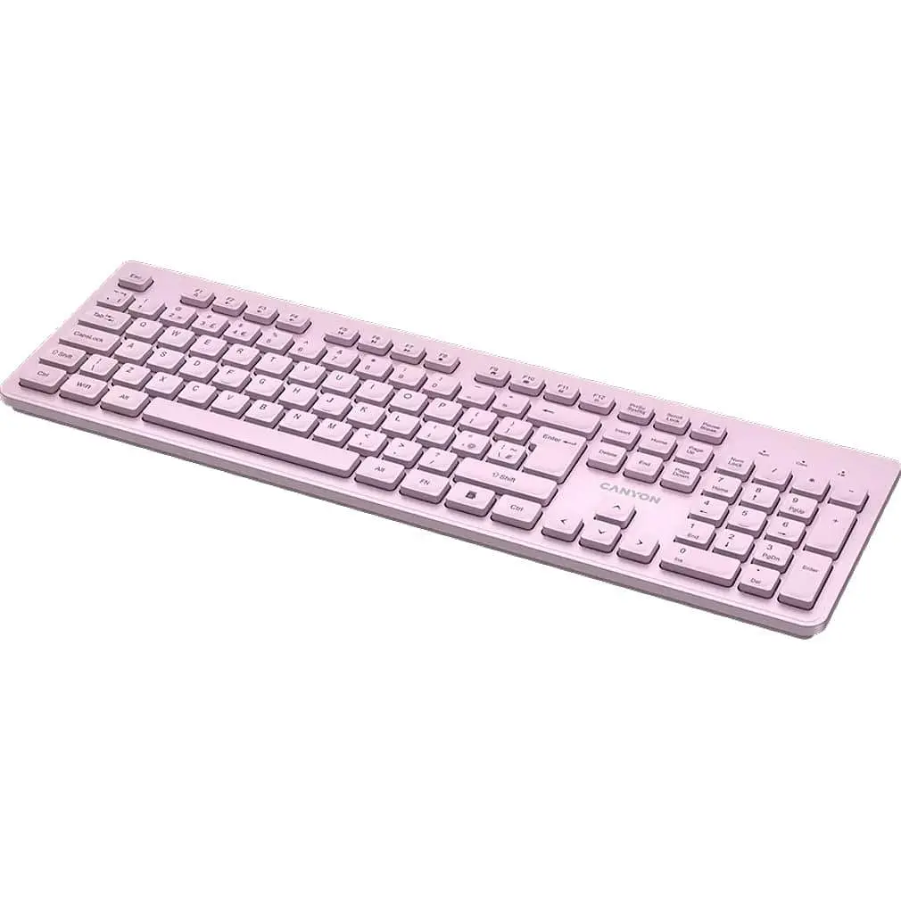 Клавіатура Canyon HKB-W01 UK/US AAA Wireless Pink (CNS-HKBW01P) - фото 2