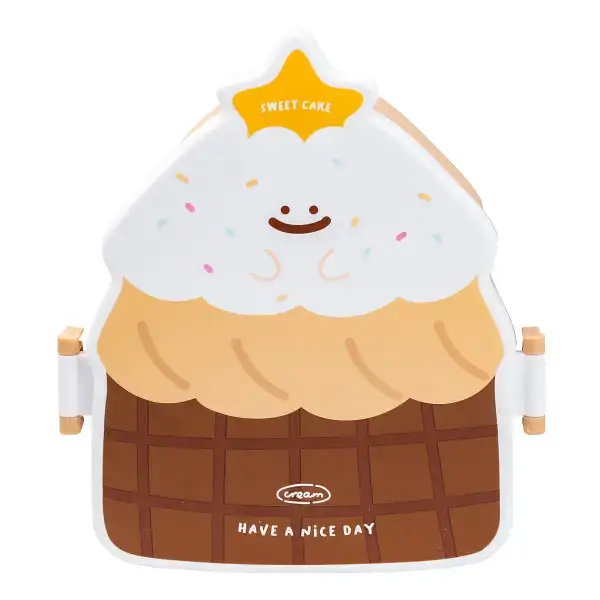 Ланч-бокс дитячий зі столовими приборами Cake 20*18*8 см, шоколад TS Kitchen HP12271BR - фото 9