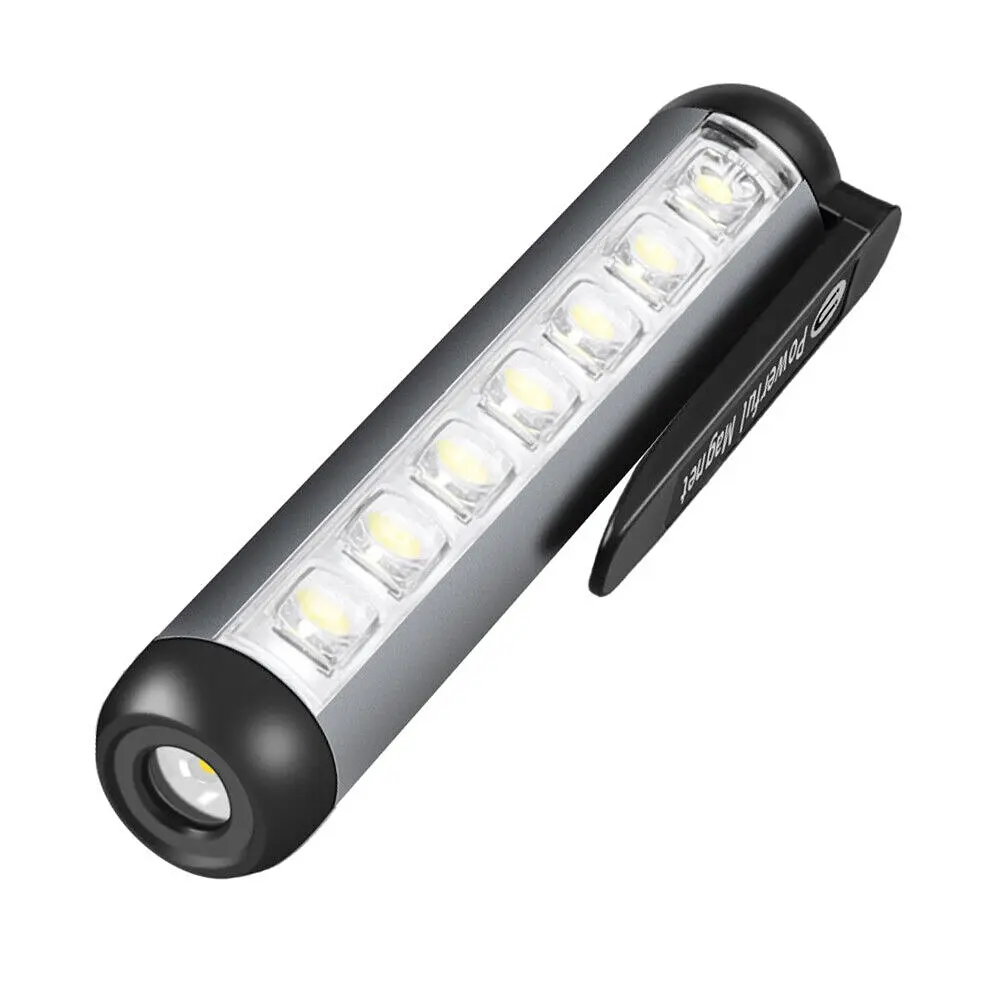 Ручний акумуляторний ліхтар з боковою LED панеллю та магнітом 4 режими свічення UKC ZJ-1159 сріблястий