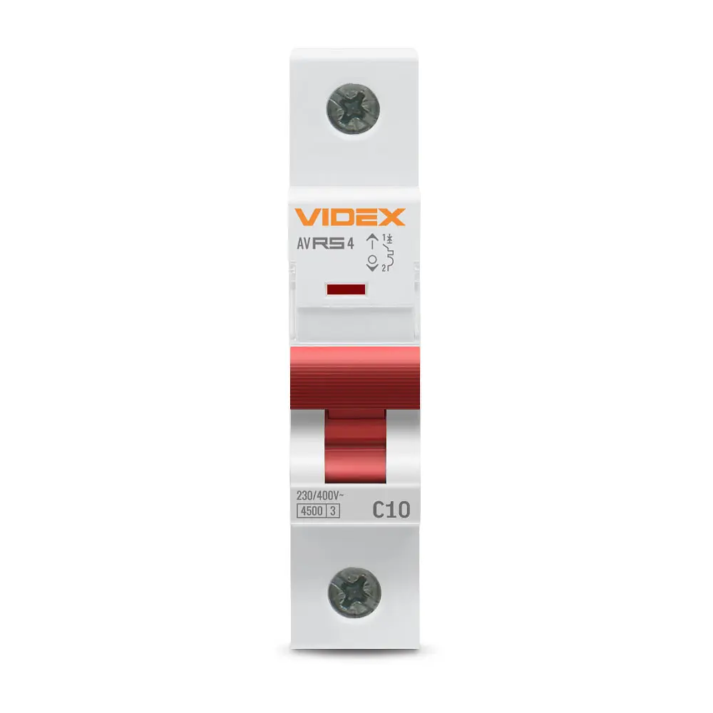 Автоматичний вимикач RS4 1п 10А С 4,5кА VIDEX RESIST VIDEX (26503-000) - фото 2