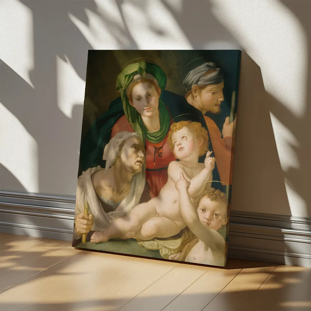 Інтер'єрна картина Свята Родина, Бронзіно, Bronzino, Holy Family, релігійний декор, 60×45 см (id6966) - фото 2