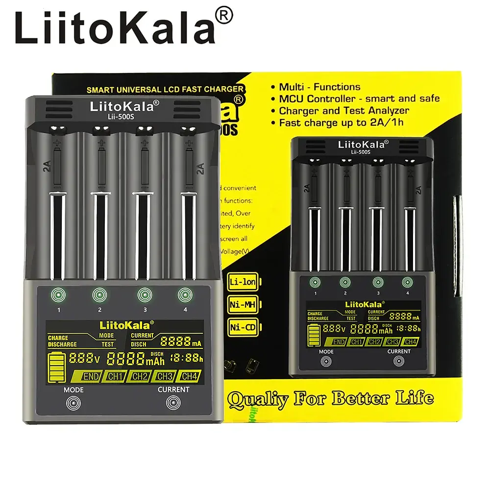 Зарядний пристрій LiitoKala Lii-500S для акумуляторів АА, ААА, 18650, 21700, 26650 Li-ion, Ni-MH, Ni-Cd, LiFePO4 (19414) - фото 2