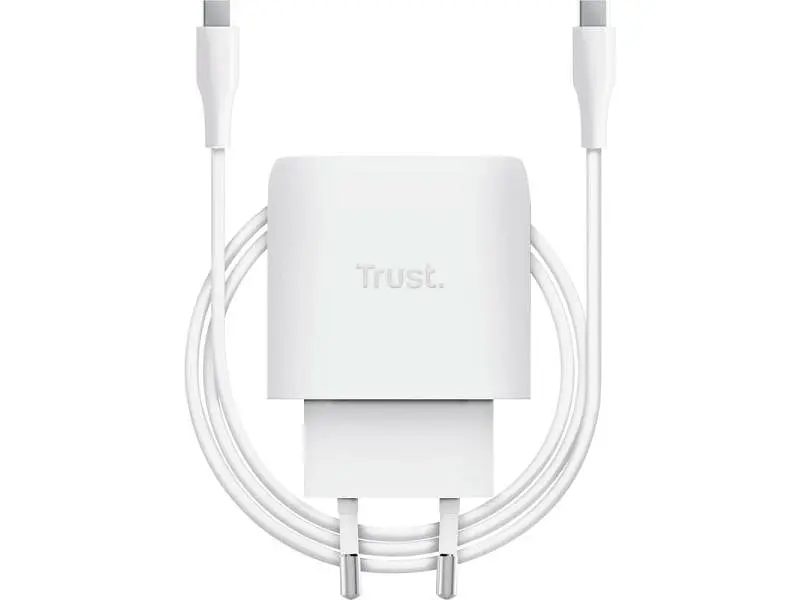 Мережевий зарядний пристрій Trust 45 W GaN PD/PPS White (25522) - фото 5