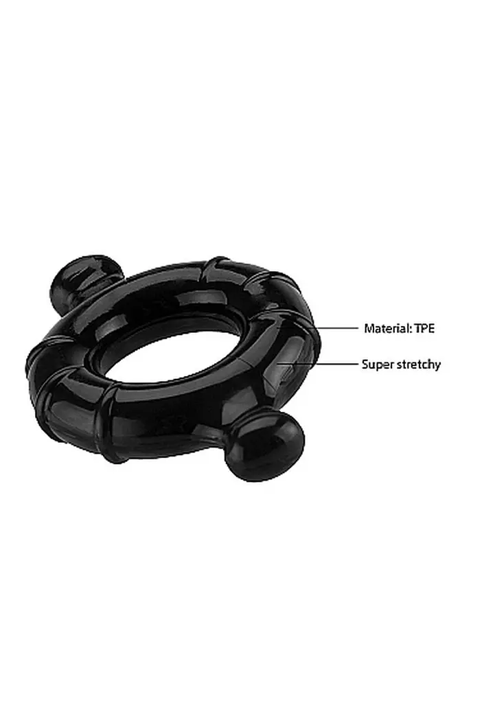 Ерекційне кільце Shots Gummy Ring, 4 см (чорний) - фото 7