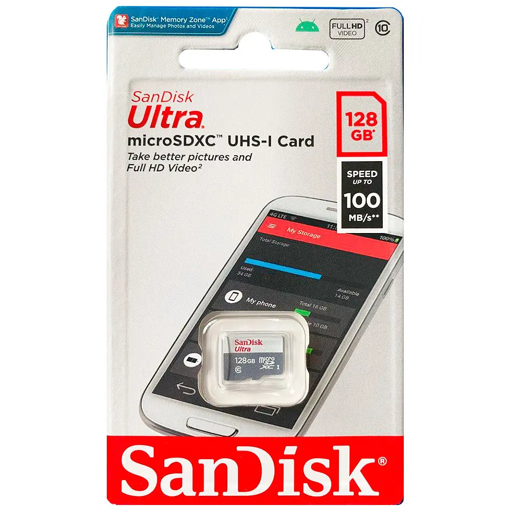 Карта пам'яті SanDisk 128GB microSDXC class 10 UHS-I Ultra (SDSQUNR-128G-GN3MN) - фото 2