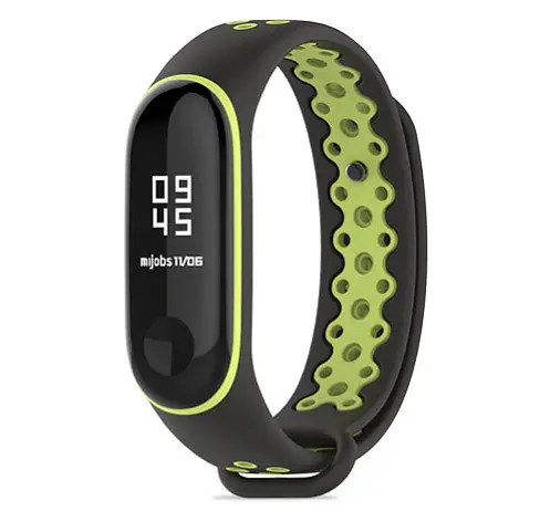 Силиконовый ремешок Primo Perfor Sport для фитнес-браслета Xiaomi Mi Band 3 Black Green - фото 2
