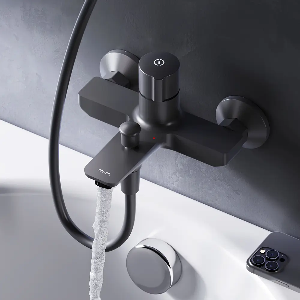 Змішувач для ванни Am.Pm X-Joy TouchReel black F85A10522 Чорний матовий - фото 3