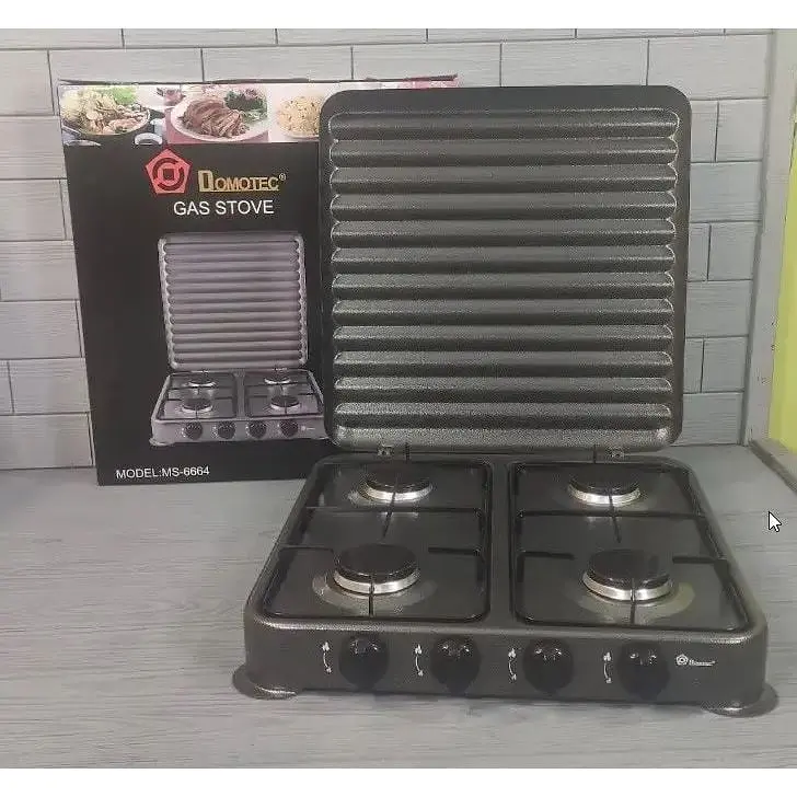 Настільна газова плита на чотири конфорки Domotec MS-6604 газова 0,54 кВт х 4 Коричнева - фото 8