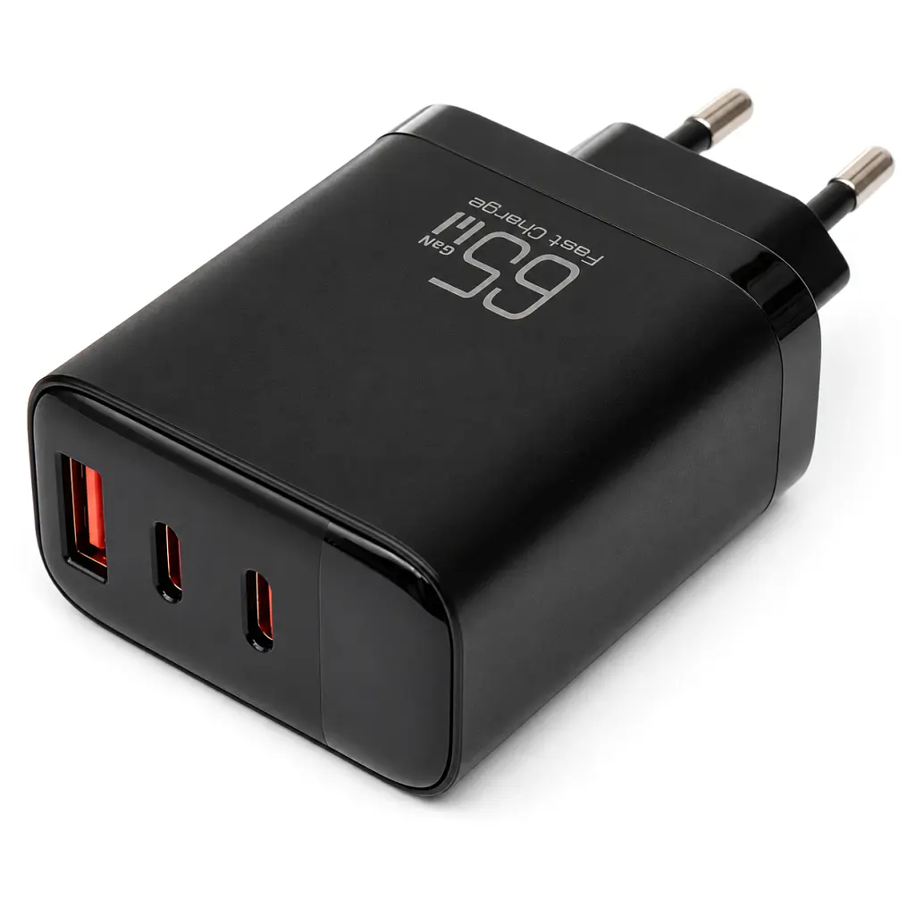 Зарядний пристрій Vinga 2xUSB-C + USB-A Display 65W (VCR65ACCDB) - фото 7