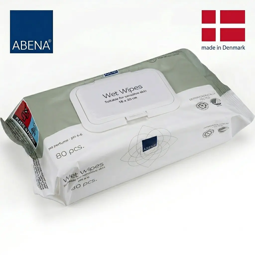Вологі серветки для догляду за шкірою ABENA Wet Wipes, 80 шт.