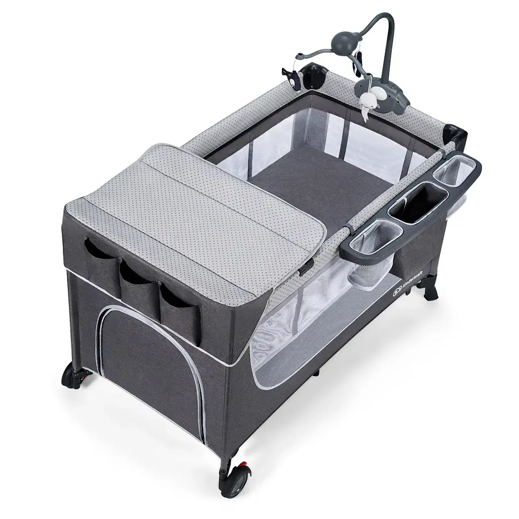 Кровать-манеж с пеленатором Kinderkraft Leody Grey (KCLEOD00GRY00AC) - фото 6
