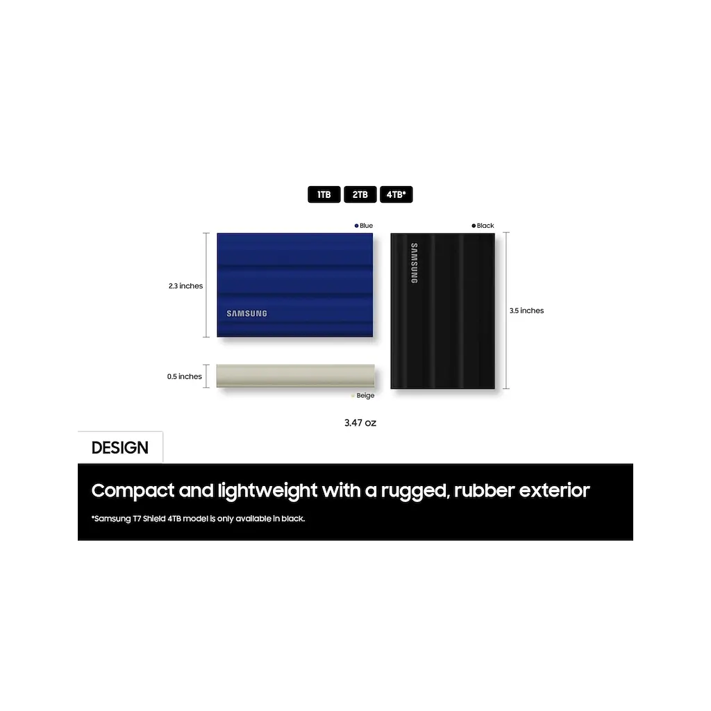 Накопичувач SSD USB 3.2 2TB T7 Shield Samsung (MU-PE2T0R/WW) - фото 3