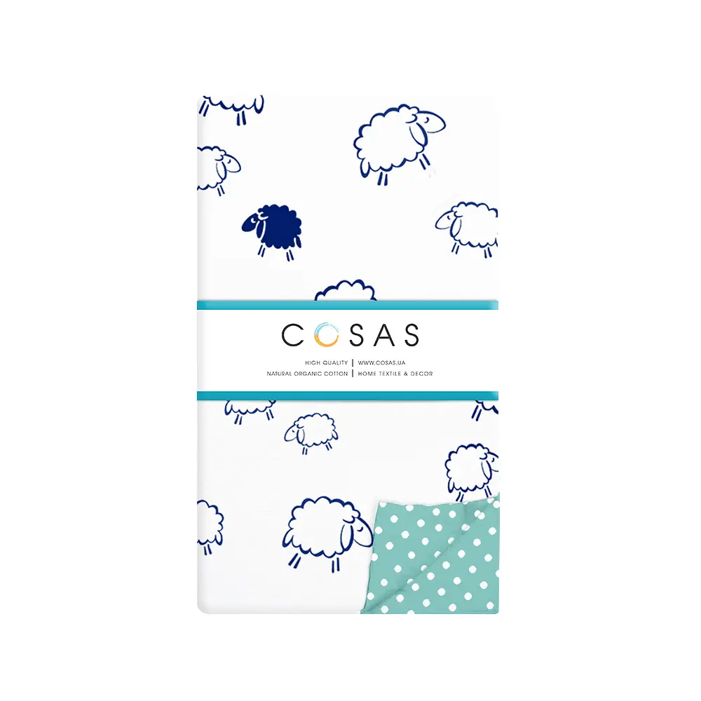 Дитяча постільна білизна в ліжечко SHEEP CS3, м'ята (Овечка_мята_140) - фото 4