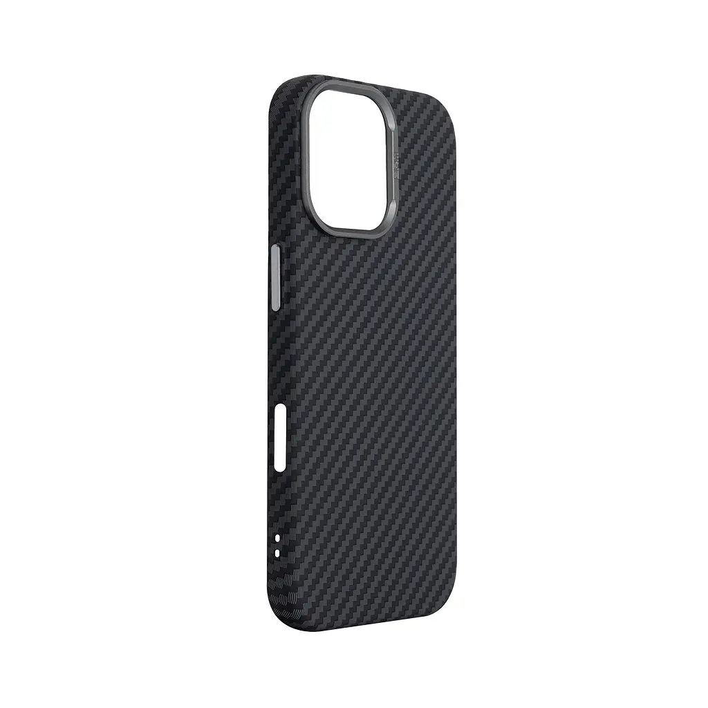 Карбоновый чехол для Apple iPhone 17, LikeCarbon2 MagCase, черный, тонкий защитный чехол-панель из поликарбоната с магнитами N52, MagSafe, противоударный, совместим с беспроводной зарядкой, приподнятые края для защиты камеры, ArmorStandart (ARM86257) - фото 3
