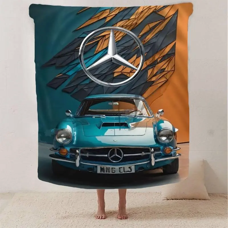 Плед плюшевий на подарунок 3D Mercedes-Benz 160х200 см - фото 2