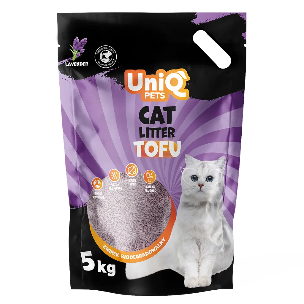 Біорозкладний наповнювач для котячих туалетів UniQ PETS Cat Litter Tofu Lavender 5 кг
