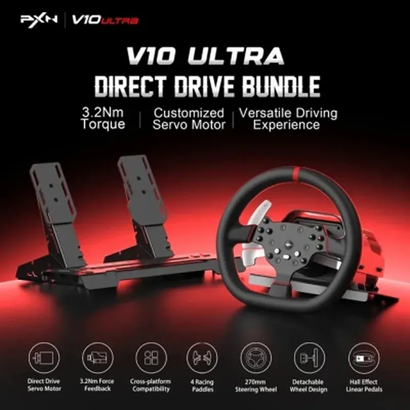 Кермо PXN V10 Ultra Bundle for PS4/XBOX/Xbox Series X|S/PC (PXN-V10 Ultra EU) - фото 4