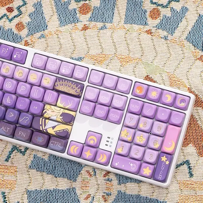 Набір кейкапів PBT MOA-Starry River Dream / Compatible with Cherry MX Switch, Gateron, TTC, Clones, Фіолетовий - фото 5