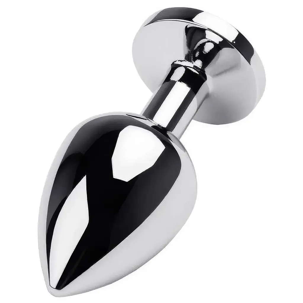 Сталева анальна пробка Buttplug з кристалом 6,4x2,3 см Сріблястий - фото 3