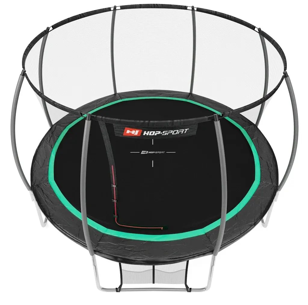 Батут Hop-Sport Premium 12ft с внутренней сеткой 366 см черно-зеленый - фото 3