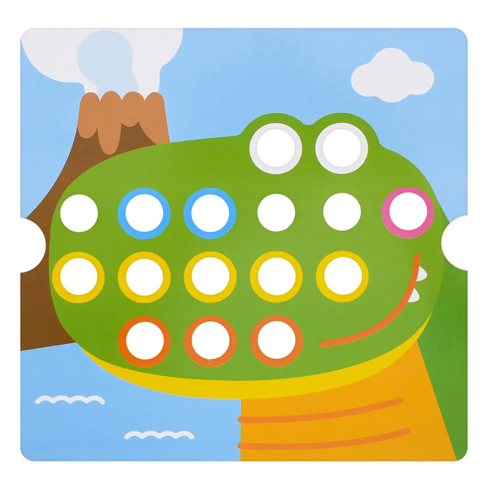 Розвивальна мозаїка Bambi Button Idea YG898-6, 46 деталей, картки 12 шт. - фото 5