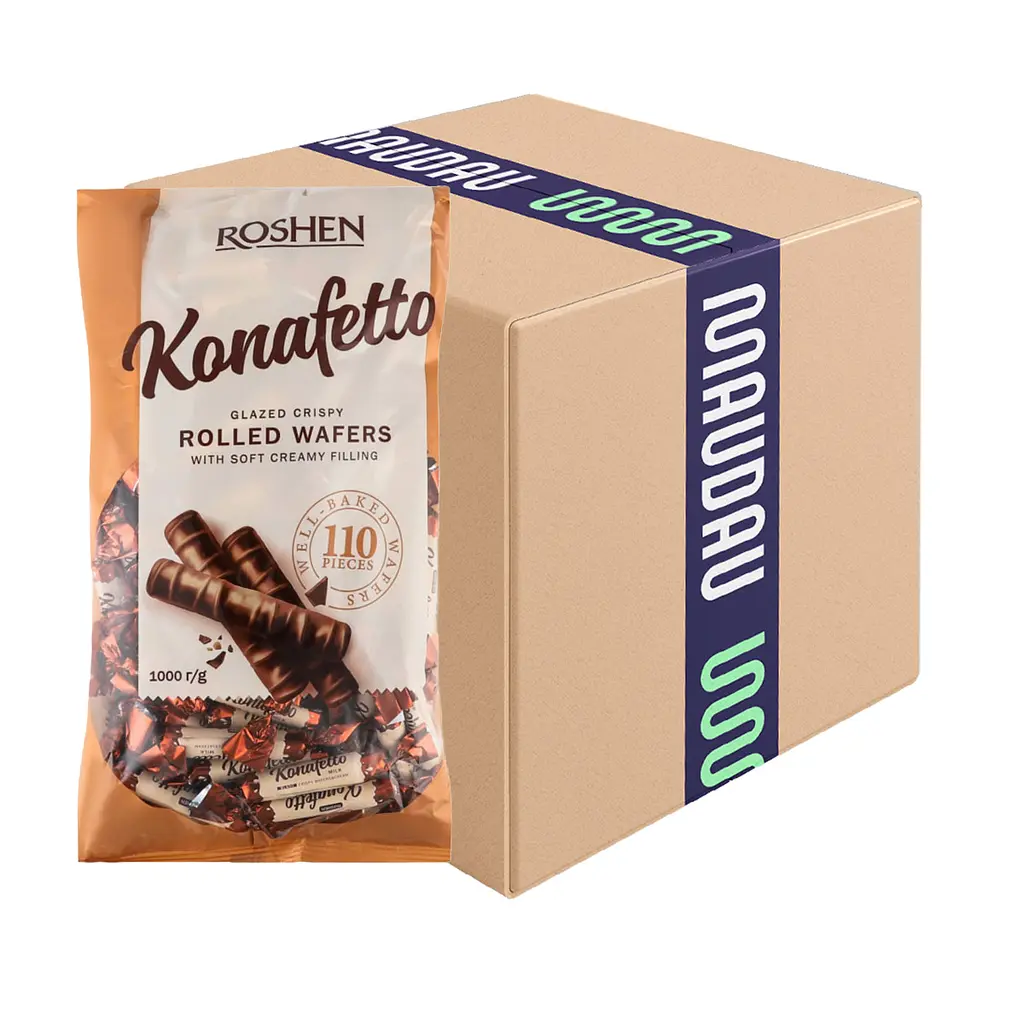 Уцінка. Вафельні глазуровані трубочки Roshen Konafetto Blanc 1 кг