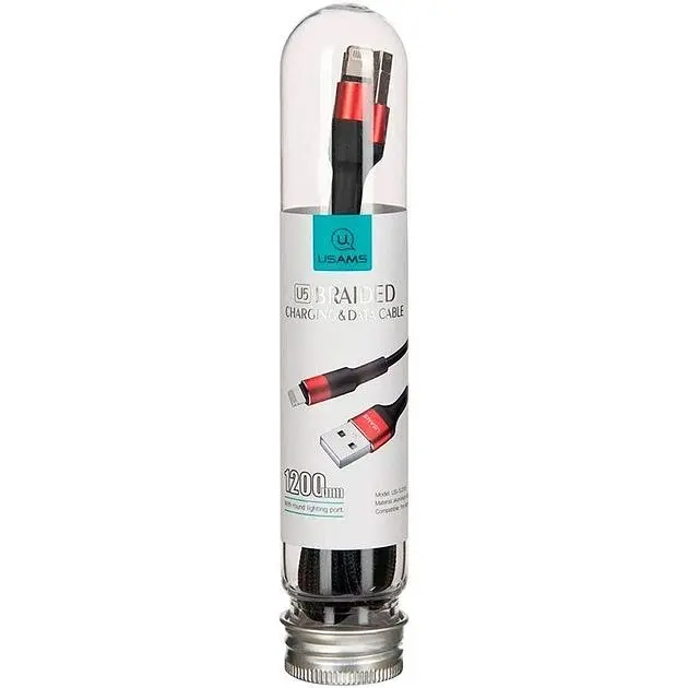 Кабель Usams US-SJ220 USB - Lightning (M/M), 1.2 м, Red (SJ220IP02) - фото 2