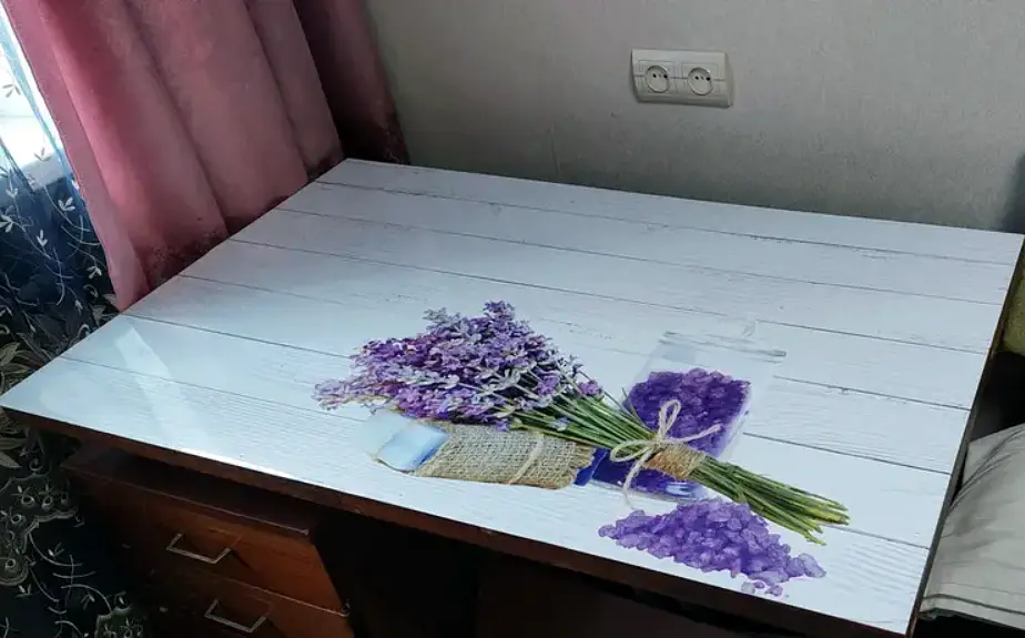 Вінілова наклейка на стіл Лавандова сіль ПВХ плівка Прованс дошки Сірий 60х120 см Happy Pocket Z180601 - фото 6